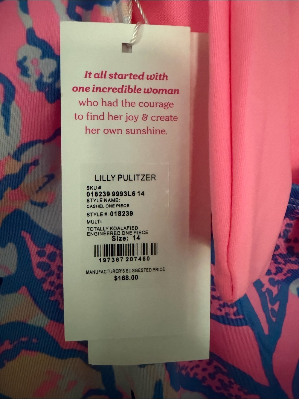 NWT Lilly Pulitzer Cashel One-Piece Swimsuit in Totally Koalafied size 14 - Picture 4 of 5